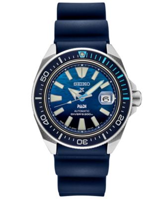 Мужские автоматические часы Seiko Prospex PADI Special Edition с синим силиконовым ремешком 45 мм