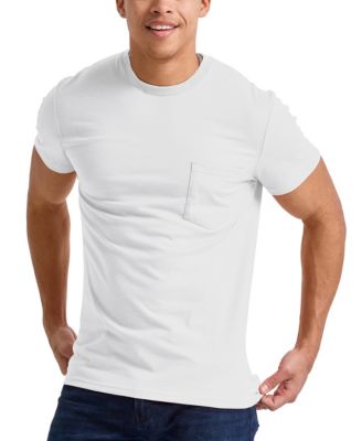 Футболка Hanes Mens Originals из трехслойной ткани с коротким рукавом и карманом 3090₽