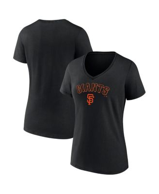 Женская футболка Fanatics Black San Francisco Giants Team Lockup с V-образным вырезом черного цвета
