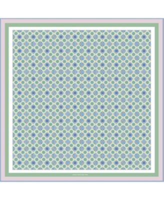 Двусторонний шелковый шарф Jessie Zhao New York из цветного зеленого шелка в горошек