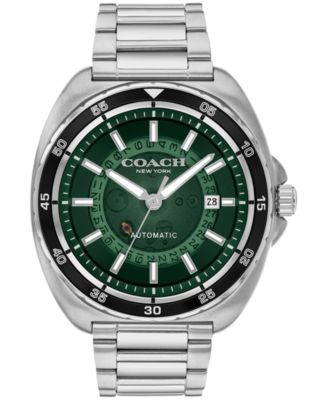 Мужские автоматические серебряные часы COACH Charter из нержавеющей стали 44,5 мм
