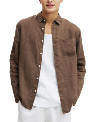 Мужская льняная рубашка с длинным рукавом ИЗ ХЛОПКА 11990₽