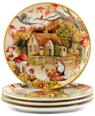 Сертифицированные международные обеденные тарелки Woodland Critters, набор из 4-х