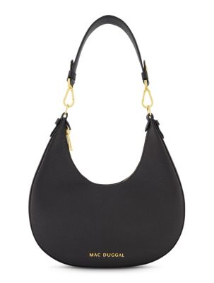 Сумка-хобо из зернистой кожи с позолоченной фурнитурой Mac Duggal
