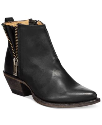 frye black leather booties