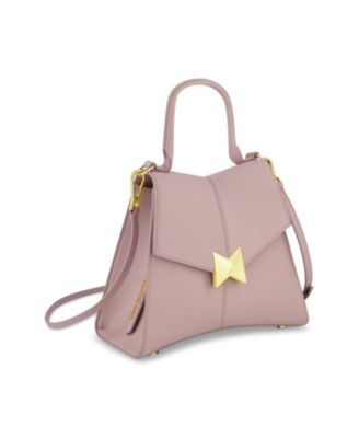 Угловатая кожаная сумка Mac Duggal с позолоченной фурнитурой