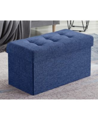 Ornavo Home Складная льняная скамья с тафтингом для хранения белья