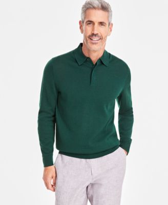Мужской свитер поло Club Room из смеси мериносовой шерсти, созданный для Macy's