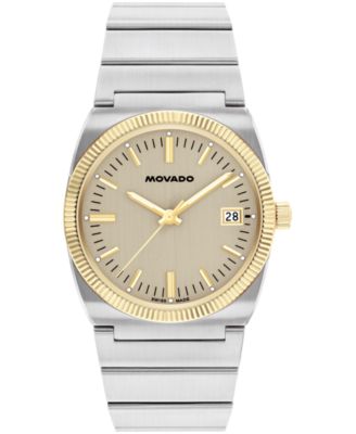 Мужские швейцарские кварцевые часы Movado Ondoplan из нержавеющей стали 36 мм