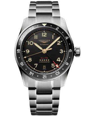 Мужские швейцарские автоматические часы Spirit Zulu Time Longines с серебристым титановым браслетом, 39 мм