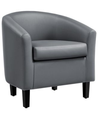Акцентное кресло Yaheetech из искусственной кожи серого цвета