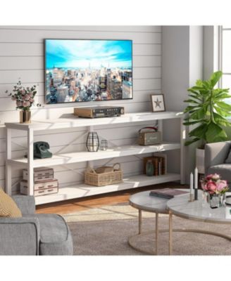 Tribesigns 71" Диванные столики, Удлиненный диванный столик, Узкий длинный консольный столик, Столик для прихожей, Диванный столик с 3-ярусными полками для хранения