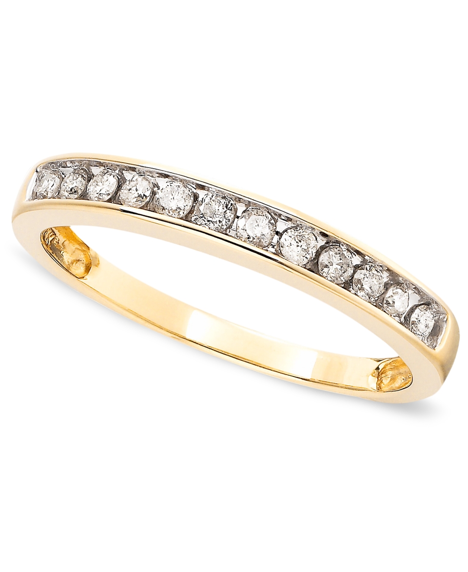 Diamond Ring, 10k Gold Diamond Band (1/5 ct. t.w.)   Rings   Jewelry & Watches