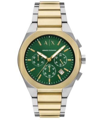 Мужские часы A|X Armani Exchange с синхронизированным кварцевым хронографом, двухцветные часы из нержавеющей стали, серебро 42 мм