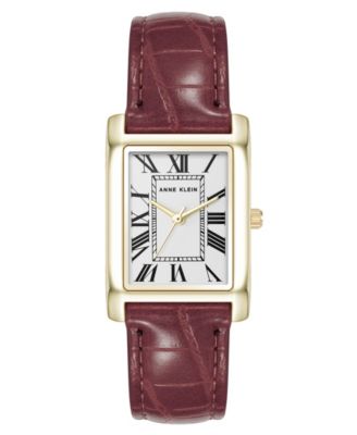 Женские кварцевые часы Anne Klein из фирменной красной крокодиловой кожи и золотистого сплава, 25 мм