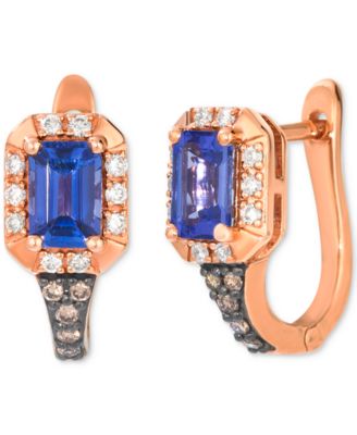 Серьги Le Vian в 14K розовом золоте, танзанит 1 кт, брилл. 0.25 кт