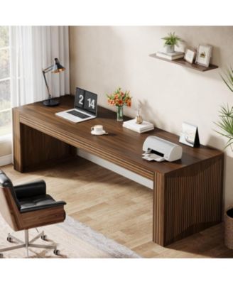 Tribesigns - Удлиненный письменный стол длиной 79 дюймов, Двухместный письменный стол для домашнего офиса, Деревянный длинный компьютерный стол, Письменный стол для учебы в офисе