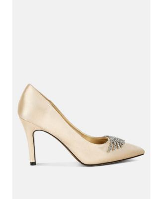 Атласные лодочки-лодочки украшены брошью с бриллиантами Rag - Co Rhodolia 13590₽