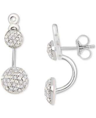 Серьги Macy's с бриллиантами 0,25 кт, серебро