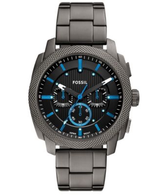 Мужские механические часы Fossil с хронографом Gunmetal из нержавеющей стали, 44 мм