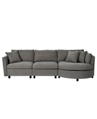 Boyel Living - Три мягких комбинированных дивана с тремя подушками и изогнутым сиденьем для гостиной, кабинета и квартиры