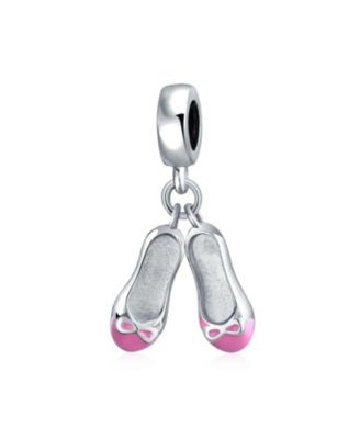 Блестящие ювелирные изделия, туфли-балерины с розовой эмалью, Очаровательная бусина из чистого серебра