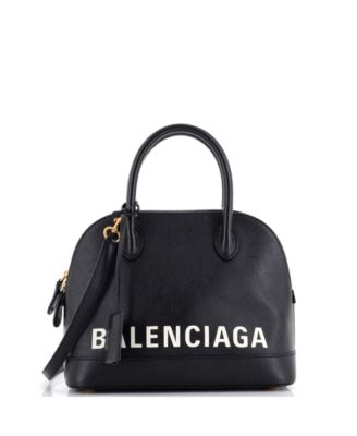 Кожаная сумка Balenciaga Ville с небольшим логотипом, бывшая в употреблении