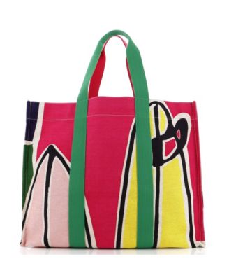 Бывшая в употреблении пляжная сумка HERMS Maxi с принтом Toile 388990₽