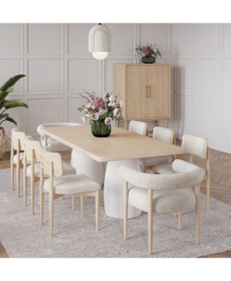 Lunare 9 шт. Обеденный гарнитур (Прямоугольный стол, 6 изогнутых стульев и 2 стула с откидной спинкой)