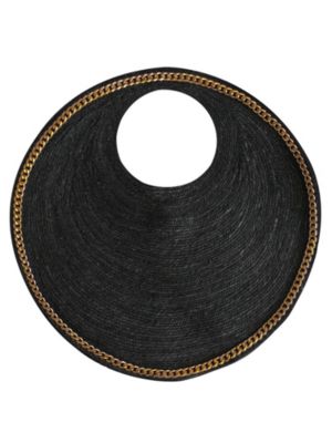 Brunnaco Большая черная джутовая сумка SOLO FIG с золотой цепочкой 27390₽