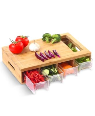 Бамбуковая разделочная доска Cheer Collection с 4 контейнерами