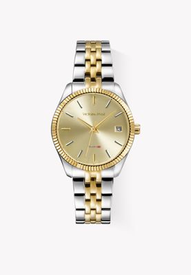 Женские часы с циферблатом 32 мм и календарем на ремешке из нержавеющей стали Victoria Hyde