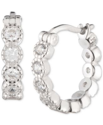 Серьги-кольца Lauren Ralph Lauren из стерлингового серебра со средним кубическим цирконием, 1,16 дюйма