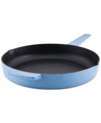 Чугунная 12-дюймовая сковорода KitchenAid, покрытая эмалью, с вспомогательной ручкой и носиками для налива