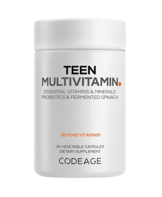Codeage Teen Multivitamin - Витамины А, С, D3, В6, В12, Фолиевая кислота, Цинк, Магний, пробиотики, мультивитамины для мальчиков и девочек-подростков, 30 цветных капсул.