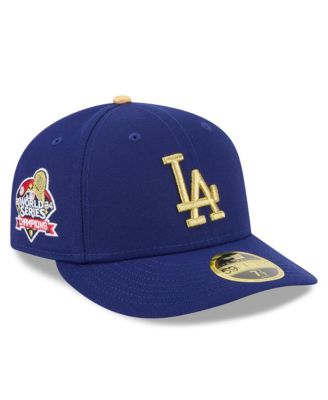 Мужская приталенная шляпа Royal Los Angeles Dodgers 2025 из коллекции New Era Gold с низким профилем, 59 футов 52 дюйма