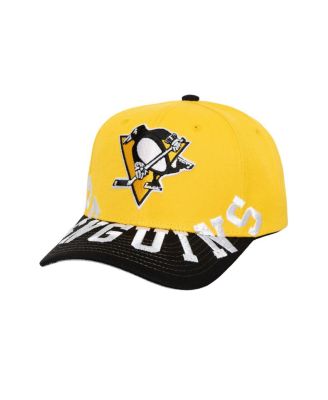 Мужская золотисто-черная кепка Mitchell & Ness Pittsburgh Penguins Under Arch с двухцветной застежкой Pro Crown Snapback