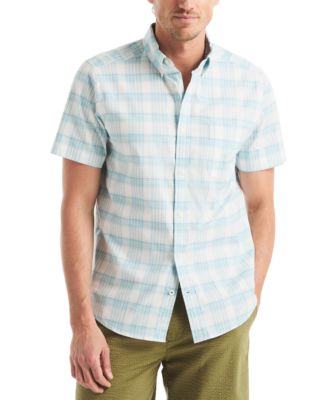 Мужская оксфордская рубашка в клетку классического покроя от Nautica на пуговицах