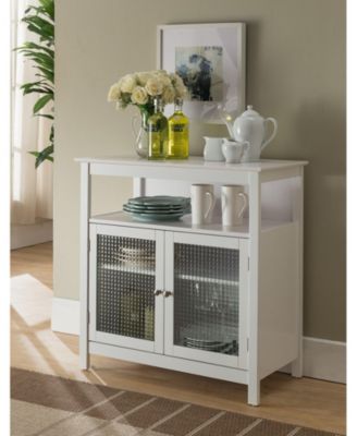 Kings Brand Furniture 2-дверный сервант-буфет для столовой, акцентный шкаф для кухни (белый