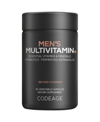 Codeage Men's Multivitamin - Витамины для мужчин на каждый день, содержащие витамины А, С, D3, Е, В12, магний, Цинк, Хром, пробиотики, Астрагал, 30 цветных капсул.