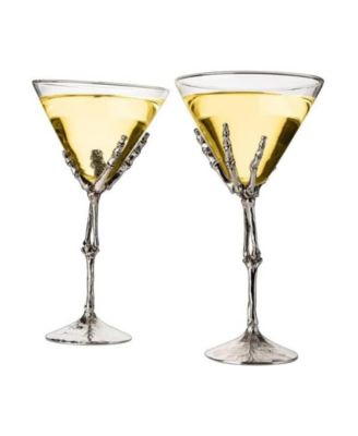 Вино скелет Савант вытекает бокалы для мартини, набор из 2