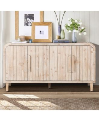 Сервант для фермерского дома Streamdale Furniture 59", Вертикальная резьба по дереву, Регулируемые полки