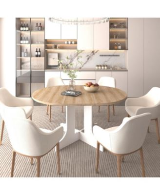 Обеденный стол Streamdale Furniture 59" с мягкой обивкой для фермерского дома, белый