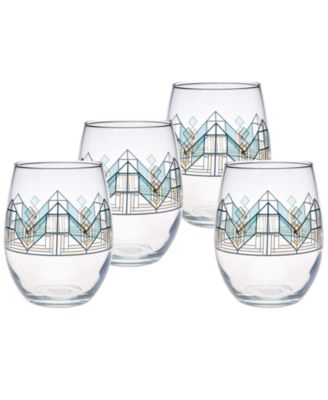 Бокалы для вина Frank Lloyd Wright Lake Geneva Tulip без ножек, набор из 4 бокалов