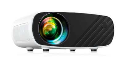 Мини-проектор, Портативный кинопроектор с разрешением 1080P HD, Беспроводной Wi-Fi для Android / iOS, Телефона / ноутбука - Для домашнего и наружного использования, белый