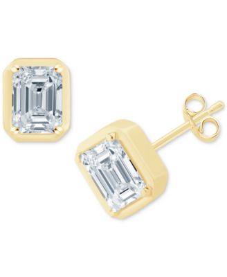 Серьги-гвоздики Macy's изумрудной огранки 0,5 кт в 14k, желтые