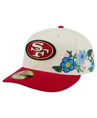 Мужская приталенная шляпа New Era кремового/алого цвета San Francisco 49ers в тон с цветочным рисунком 59-го размера.