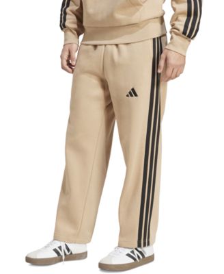 мужские широкие флисовые брюки adidas с 3 полосками