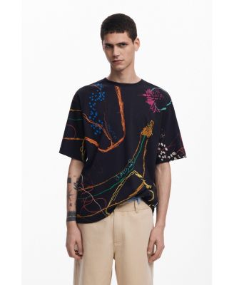 Мужская футболка Desigual с коротким рукавом и рисунками черного цвета