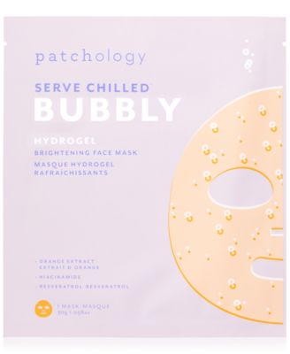 Увлажняющая гидрогелевая маска для лица Patchology с пузырьками на щеках без цвета